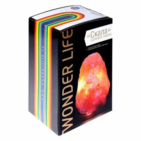 Солевая лампа Wonder Life Скала-Эко 2 кг на деревянной подставке