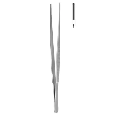 Пинцет сосудистый прямой с атравматической нарезкой Hilbro 34.0041