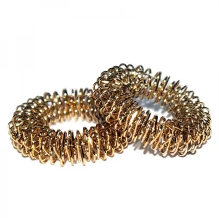 Массажный шарик Су Джок с двумя метал. кольцевыми пружинами (в пакете) 