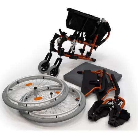 Кресло-коляска МЕТ STABLE с регулировкой высоты подлокотников, ширина сиденья 46 см, колеса пневматические