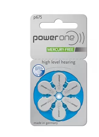 Батарейка для слуховых аппаратов Power One тип 675 evolution (6 шт, блистер)