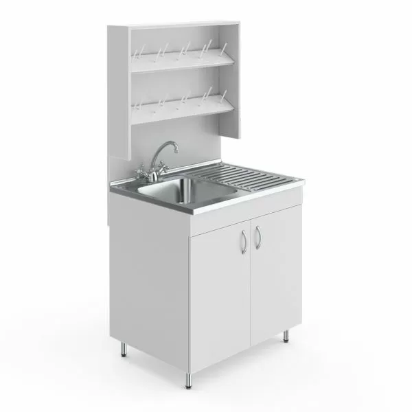 Стол лабораторный с мойкой и сушилкой НВ-800 МО (800×600×1650)