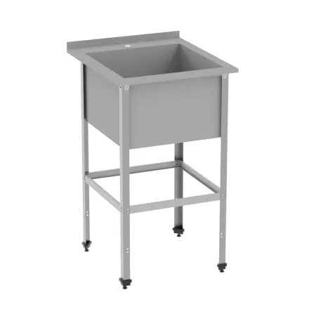 Ванна моечная односекционная с бортом ВМ-АБВ-О 530х585х870 (440х440х300 мойка нержавеющая сталь, каркас оцинкованный)