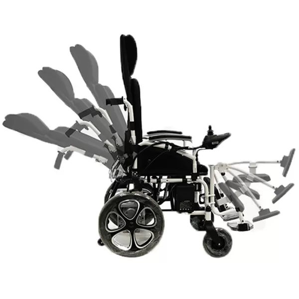 Кресло-коляска с электроприводом MET COMFORT 85 складная, с регулировкой угла наклона спинки и подножек