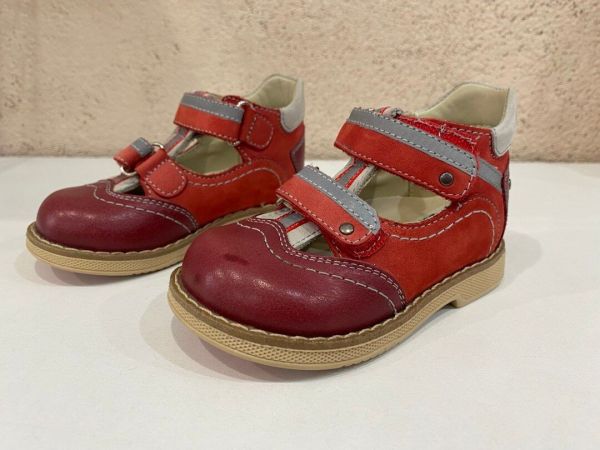 Туфли ортопедические детские TW-224-2 с закрытым носком бордово-красные, размер 21 % 