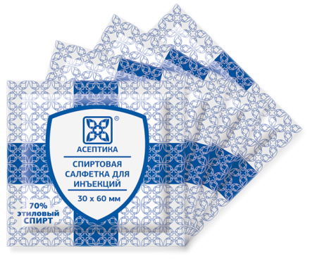 Салфетка спиртовая №20 30*60мм "Асептика"