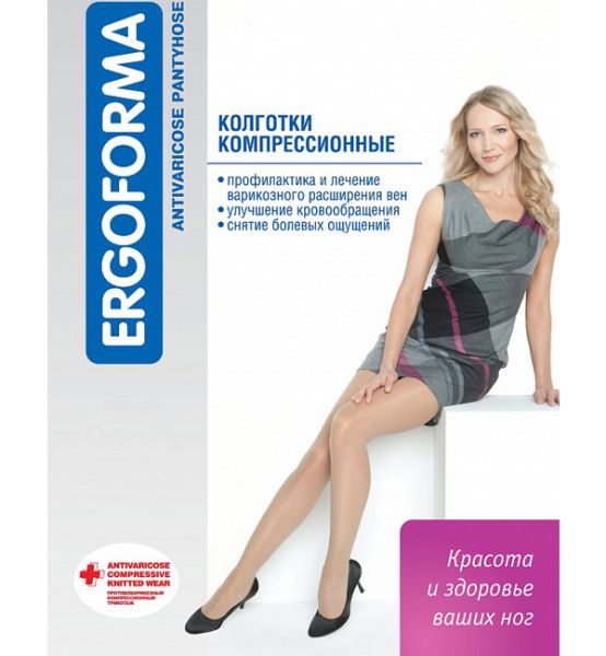 Колготки компрессионные Ergoforma 112 1 класс компрессии полупрозрачные телесные  