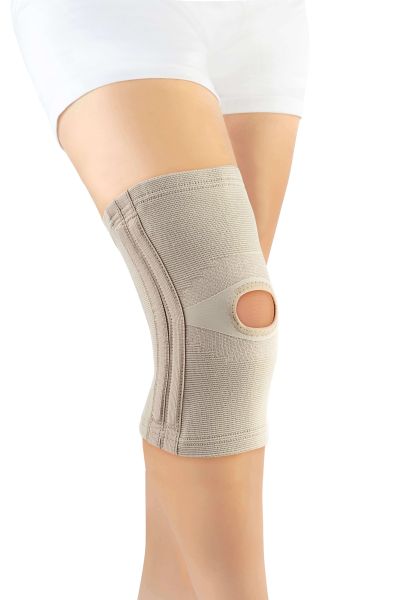 Бандаж на коленный сустав Orliman TN-211 эластичный с боковыми вставками, бежевый 